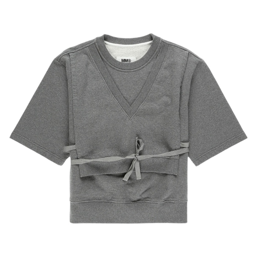 Maison Margiela MM6 Layered Boxy Logo Sweatshirt - Picture 2 of 9